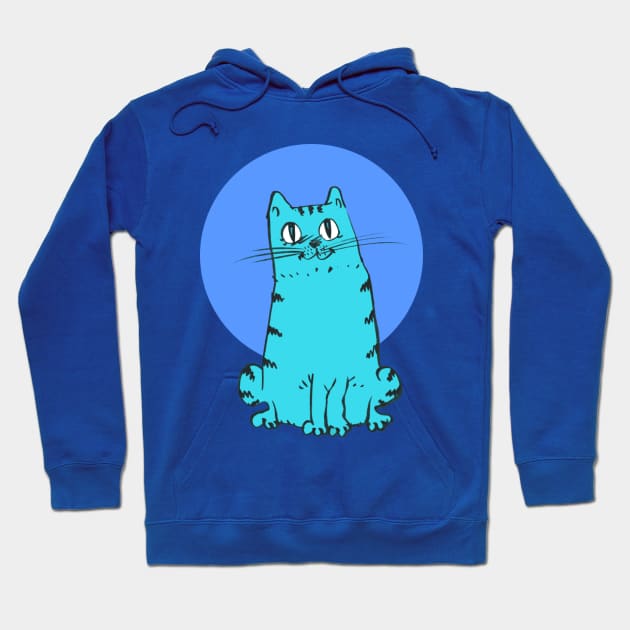 blue cat sweet cartoon Hoodie by anticute